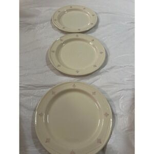 Steelite International England Cream Plates Set of 3 Floral Motif‎ Dinner Salad